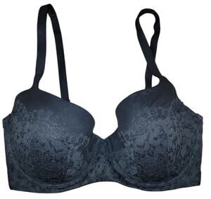 Victorias Secret Dream Angels Lined Demi Bra Black Lace 34DDD